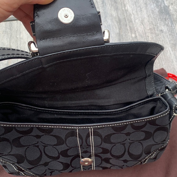 Coach Black Shoulder Bag with Silver Accents - Picture 2 of 9